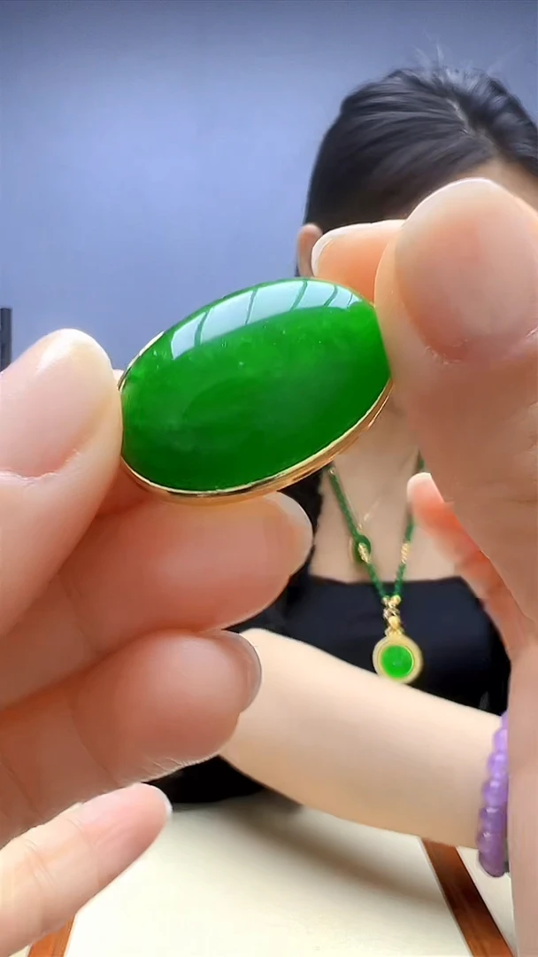 翡翠14K金镶嵌颈饰静柏甄选diy颈饰