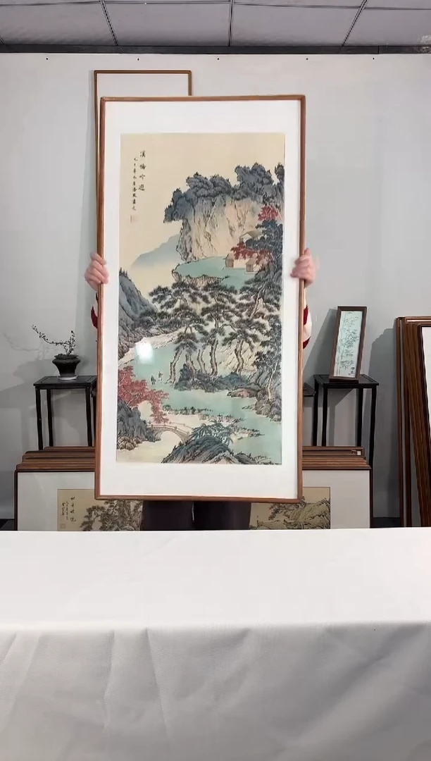 国画手绘*溪桥吟游*62*122cm