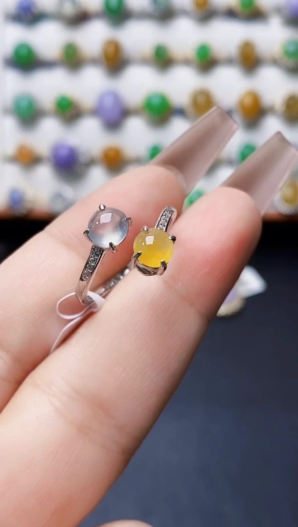 银S925镶嵌戒指翡翠2002