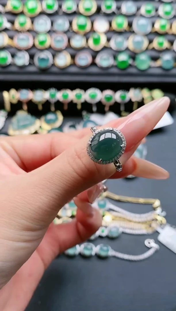 【闪购商品】翡翠戒指银S925镶嵌111111