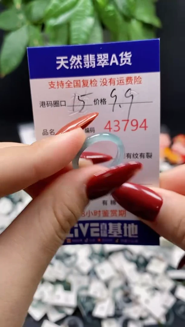 翡翠戒指未镶嵌 天然翡翠戒圈3794