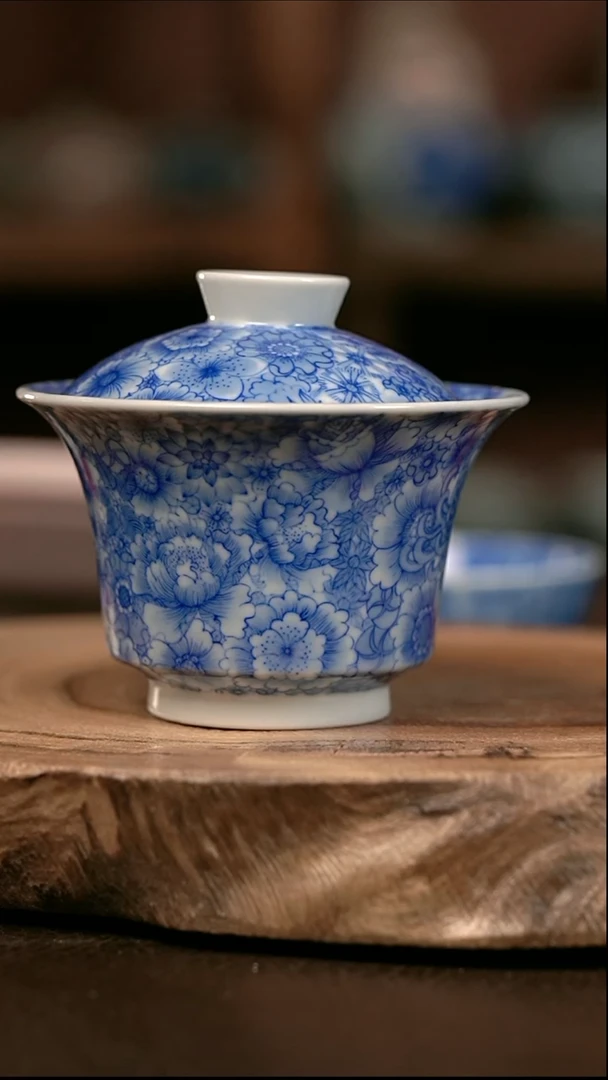 手绘高温现代瓷 柴窑  万花大马蹄150C