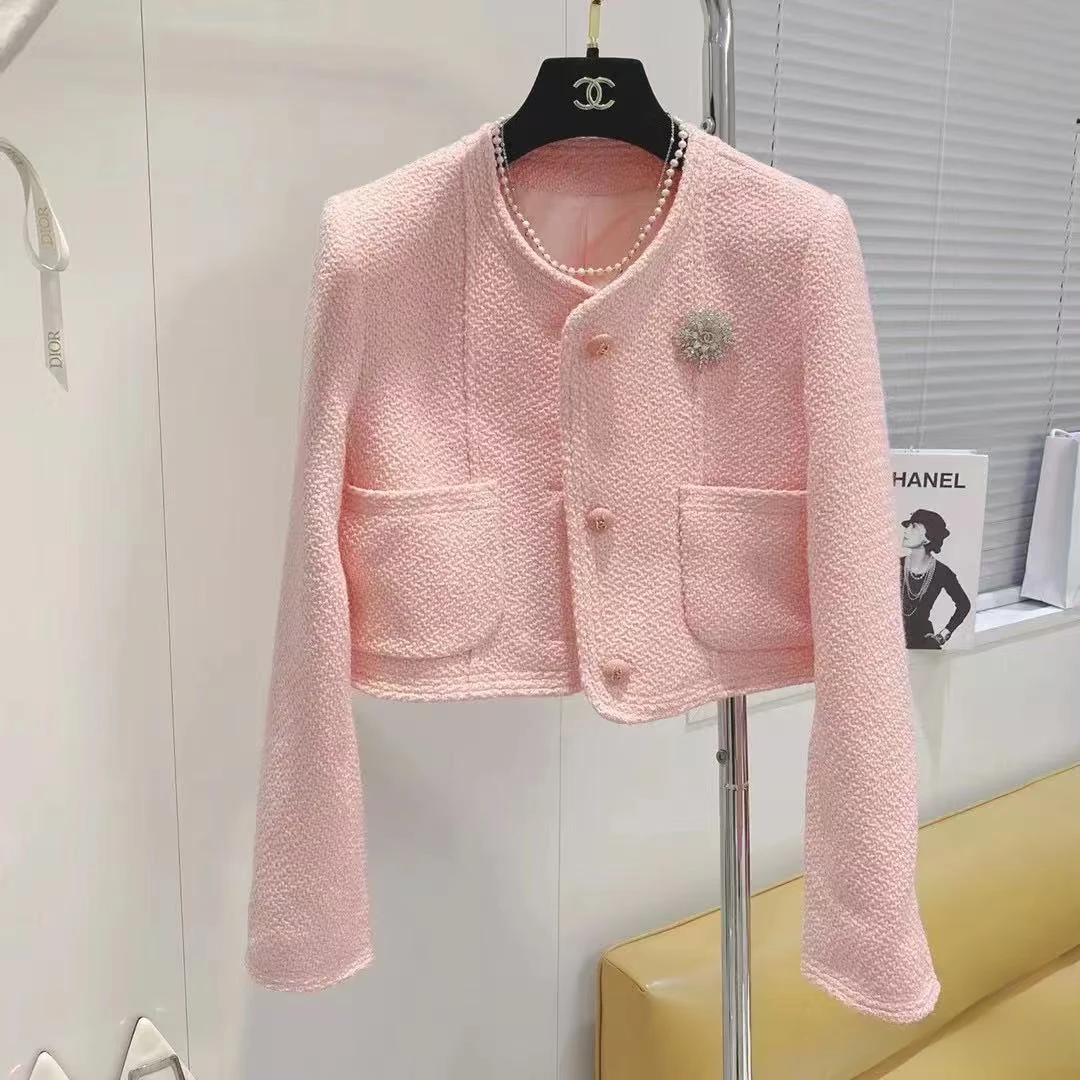 新款气质名媛套装女粗花呢马甲吊带女财阀千金女装短款小香风外套