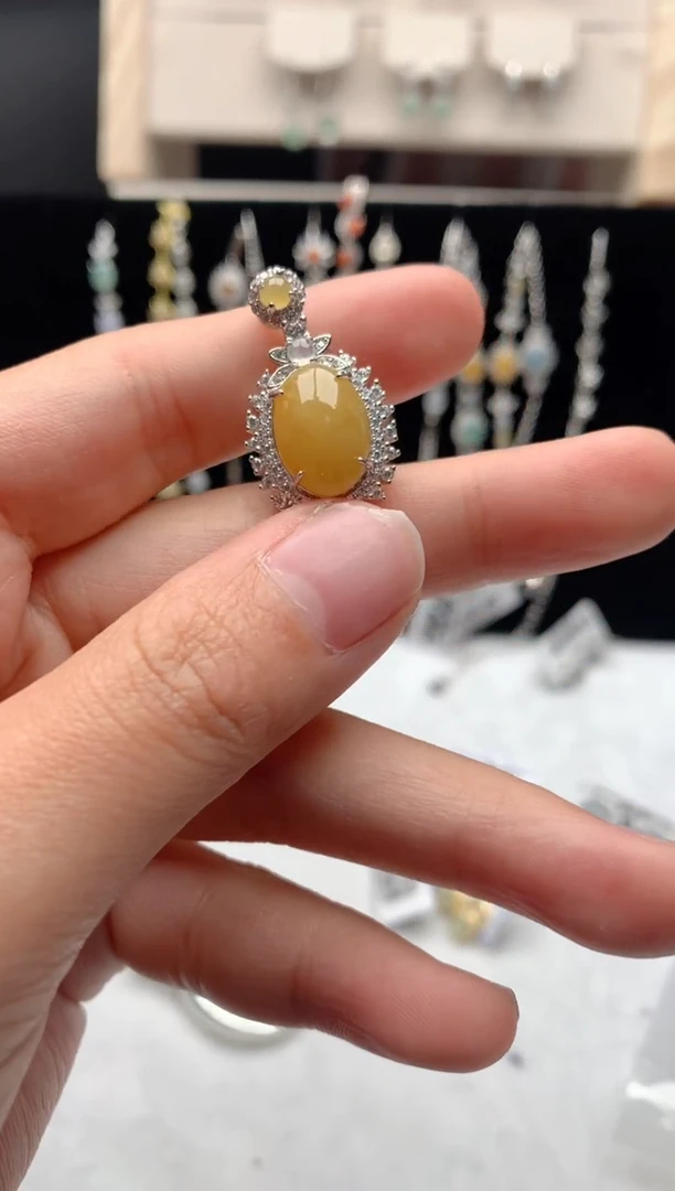 【闪购商品】翡翠吊坠(不含链)银S925镶嵌1号