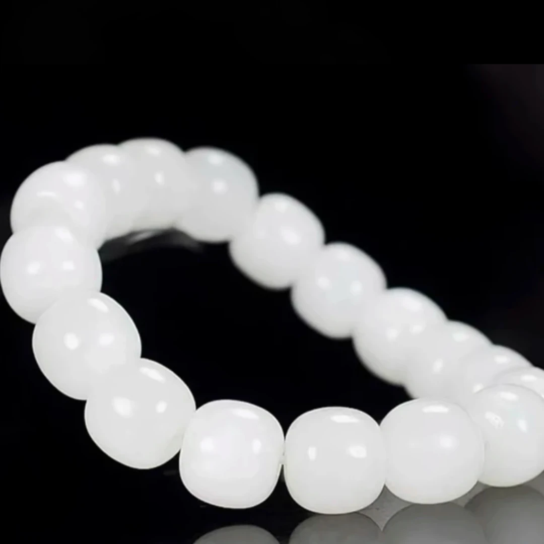 手链 脂白老型珠大手串卡16mm14颗左右 男女均可佩戴