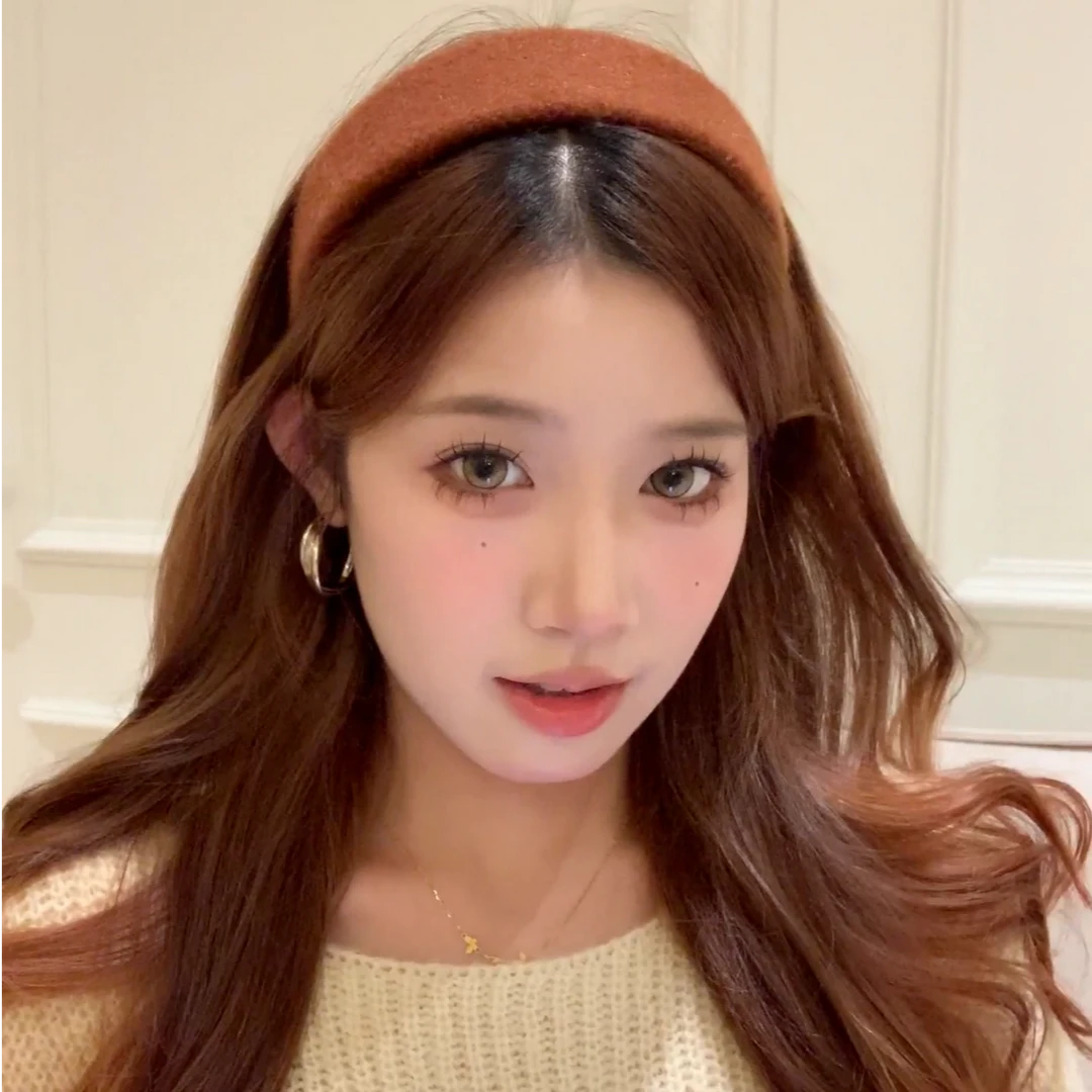 秋冬百搭毛绒毛呢宽边发箍女2025新款高颅顶头箍外出洗脸发饰发卡