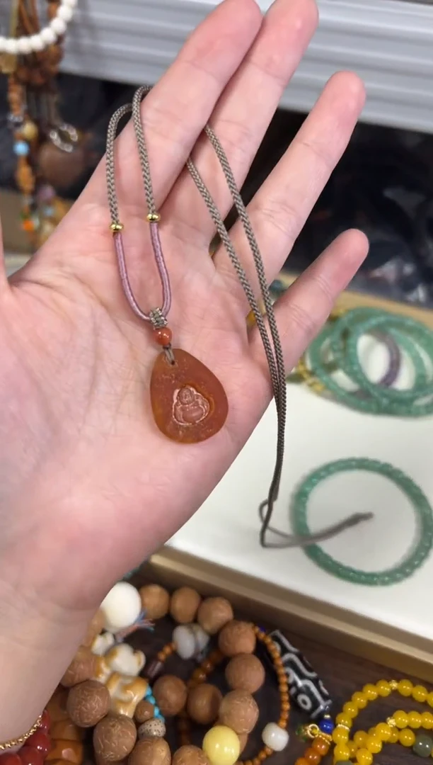 未镶嵌蜜蜡手链蜜蜡原皮佛公吊坠[0199]