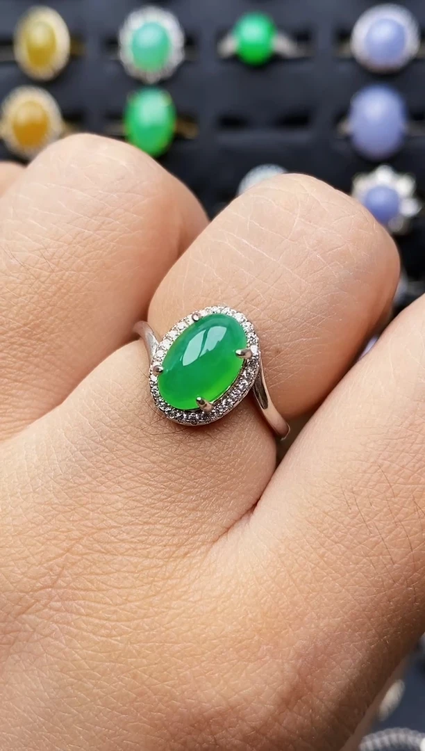 银S925镶嵌戒指翡翠广****y1617