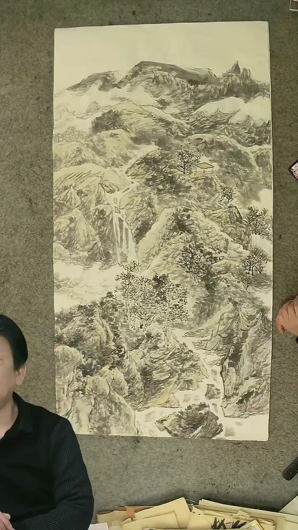 国画四尺整张  山水  69*138cm