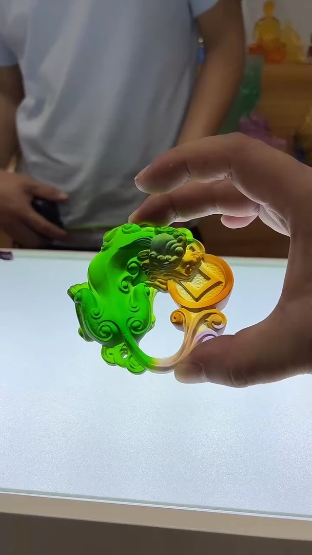 琉璃手工艺品彩色貔貅车挂
