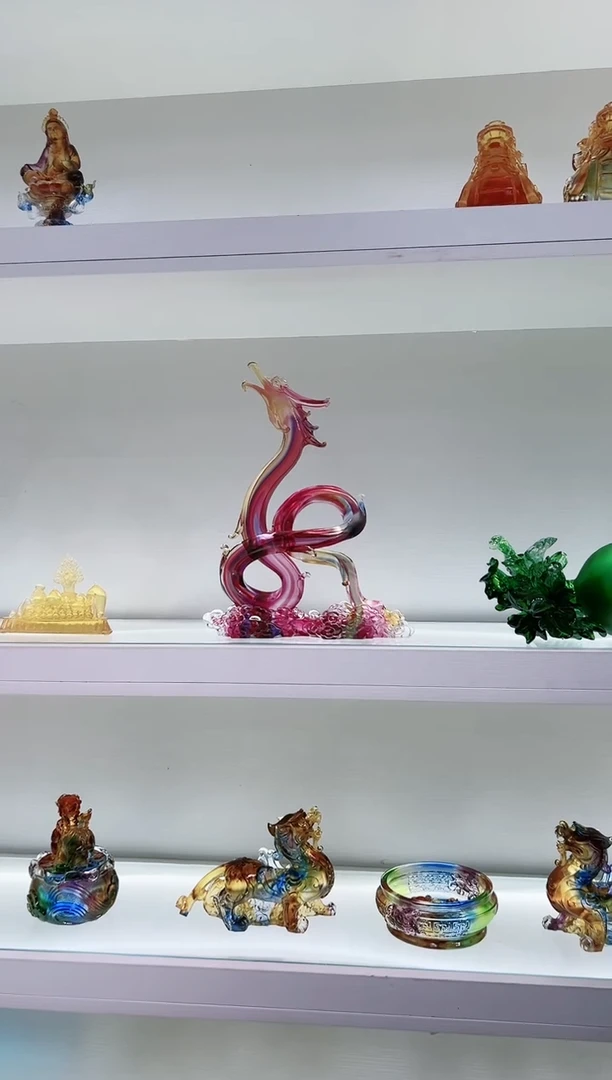 【闪购商品】茶宠古法琉璃设计款祥云红龙