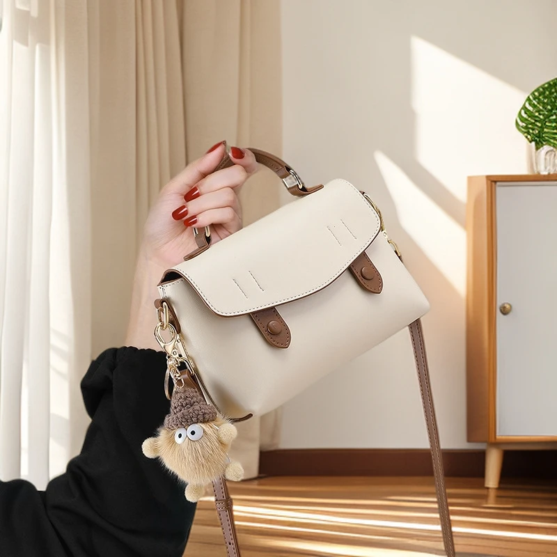 真皮包包女2025新爆款斜挎包女百搭高级感手提单肩剑桥包小拎包