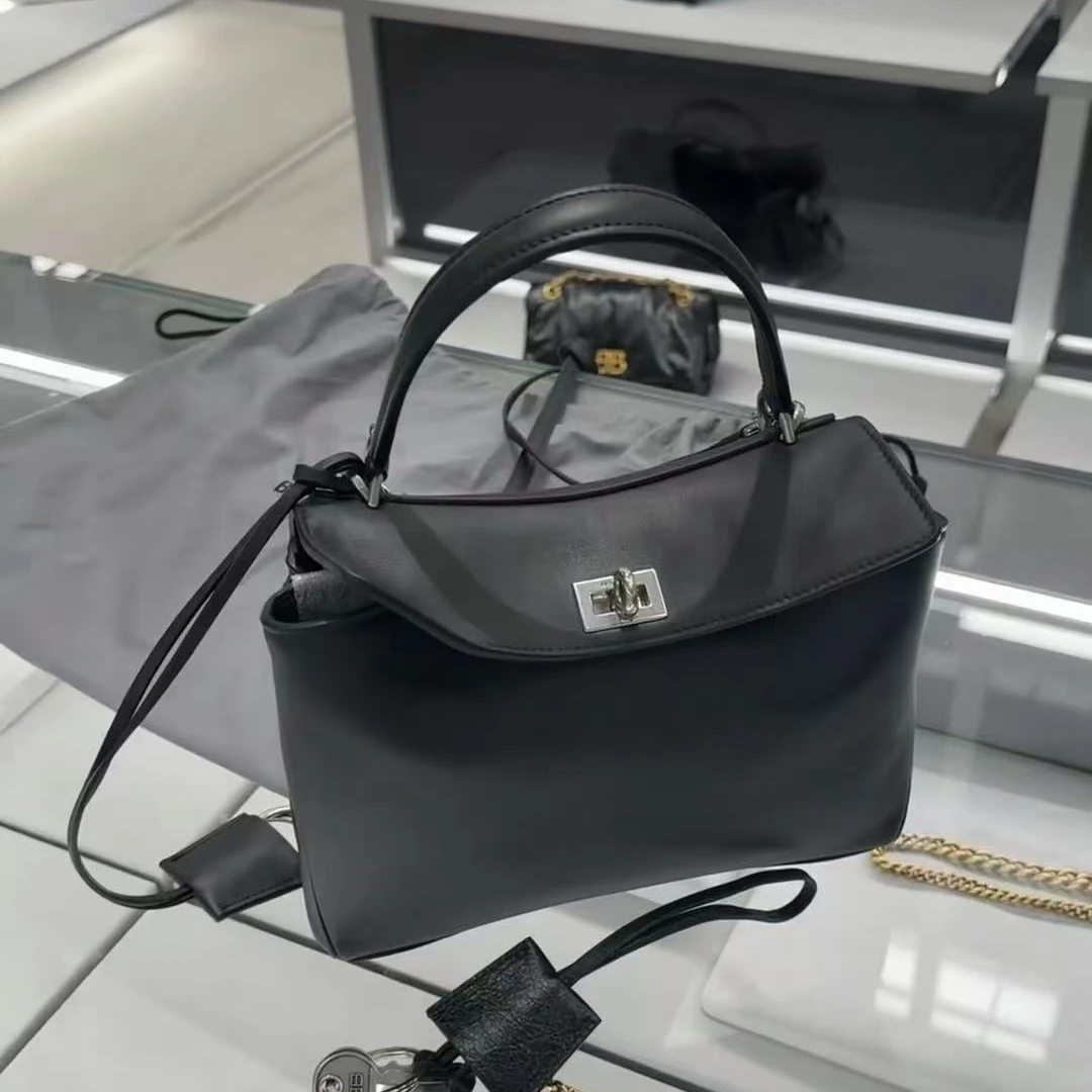 95新 Balenciaga/巴黎世家 坤球奢选 巴黎世家黑银minirodeo包