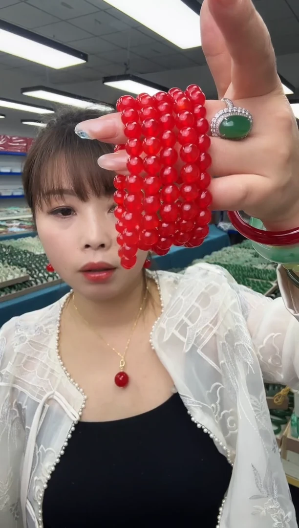 未镶嵌手链玛瑙/玉髓红景天手串