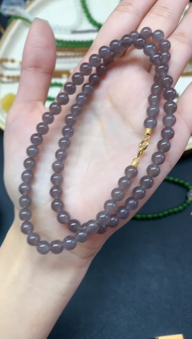 【闪购商品】和田玉珠链18K金镶嵌珠链A10|2380