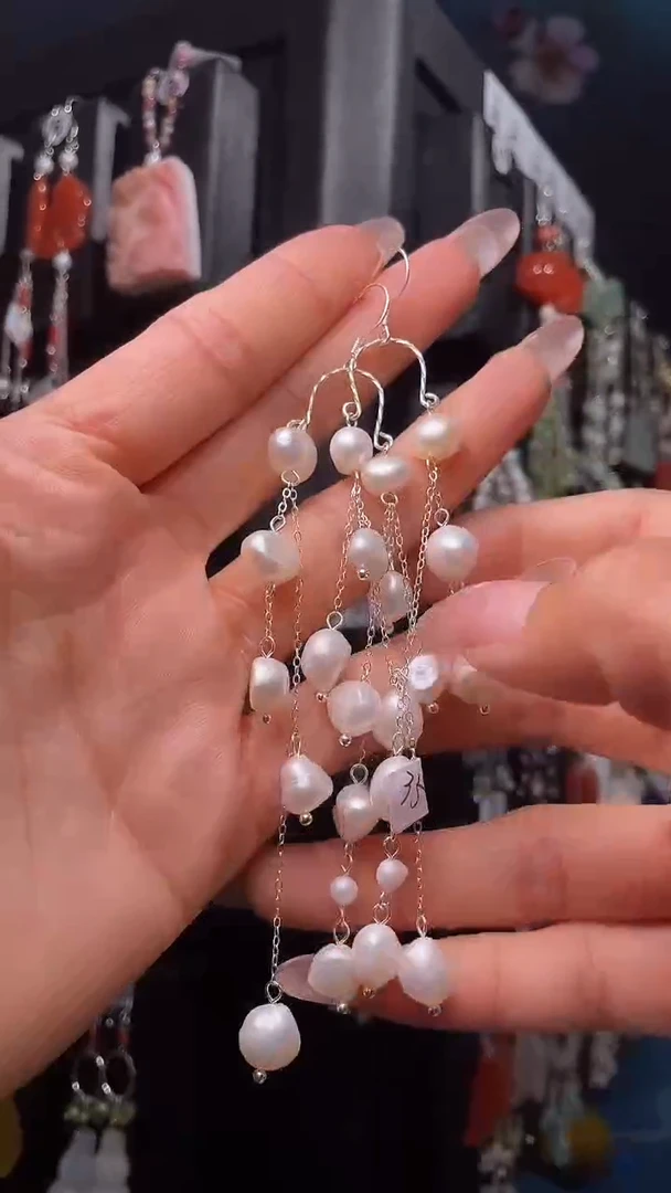 银S925镶嵌耳饰紫晶白**欢 白茶清欢