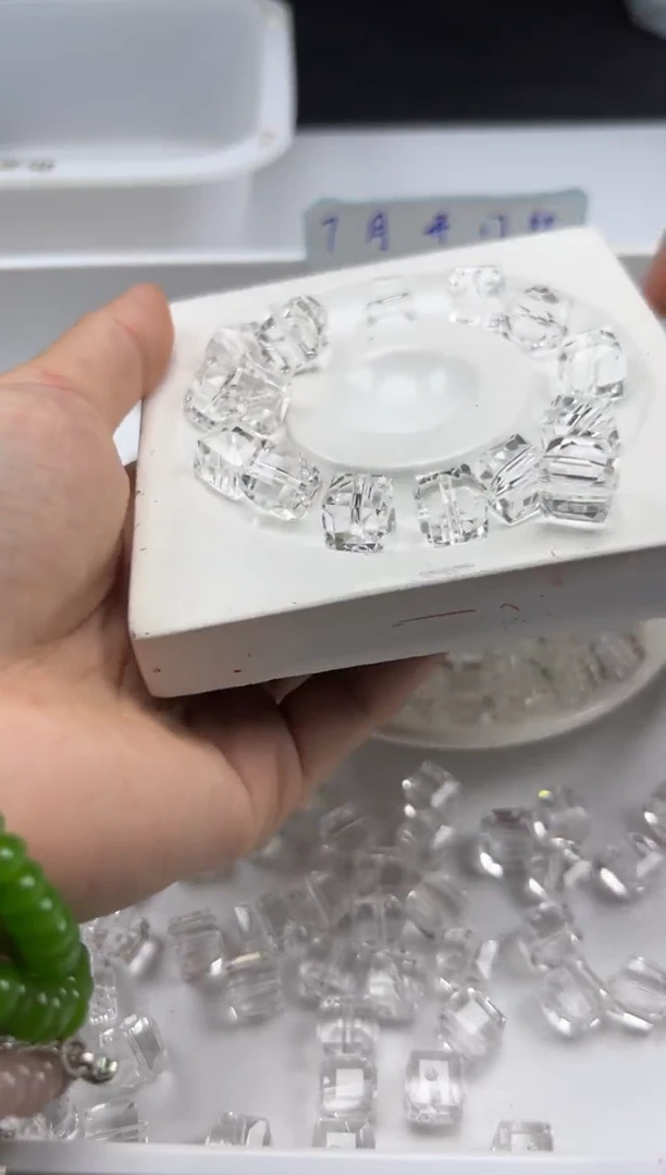未镶嵌颈饰水晶w2175白水晶方块10mm*15颗