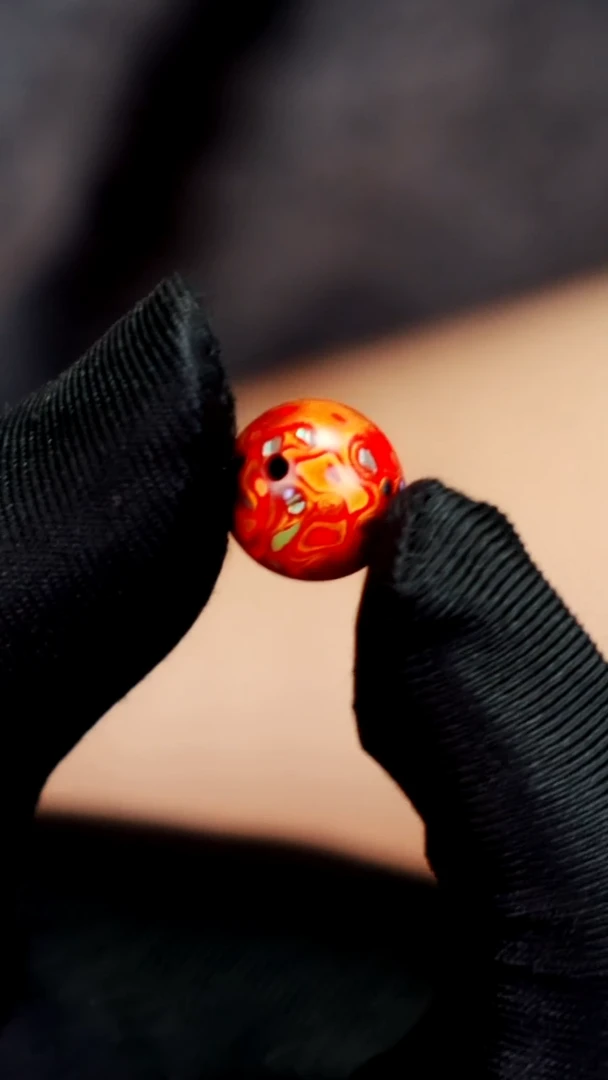 疯子大漆中国红螺钿13mm