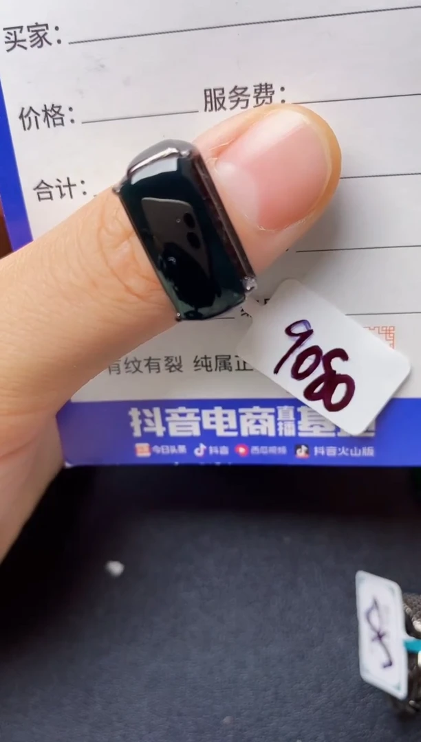 翡翠戒指银S925镶嵌2222222