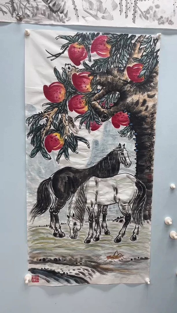 国画武天庆老师双骏图