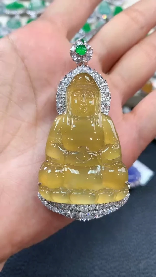 【闪购商品】翡翠吊坠(不含链)18K金镶嵌m70