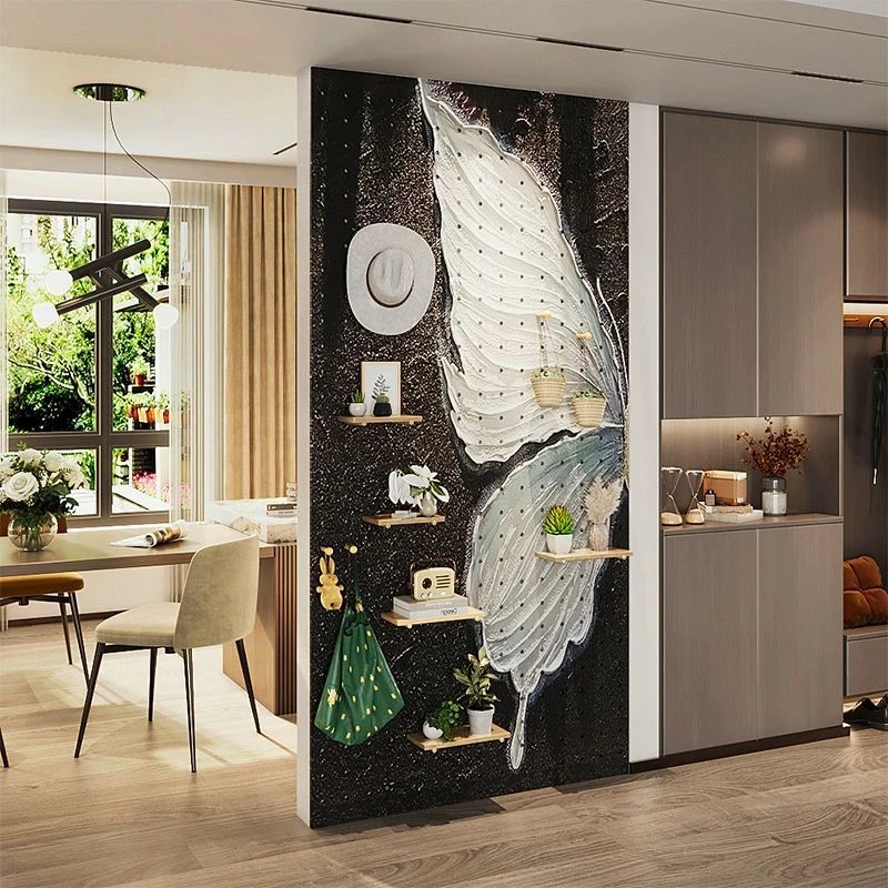 【云起】蝴蝶轻奢风洞洞板墙面挂画大号置物架画居家装饰画80160