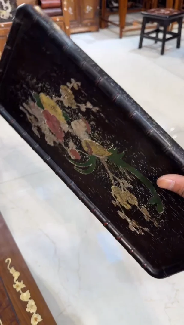 木木头款紫檀长尾鸟长盘98