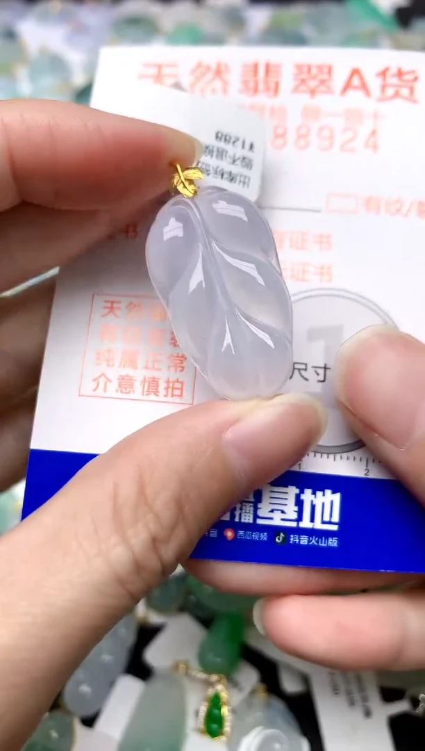 颈饰18K金镶嵌翡翠天然A货翡翠