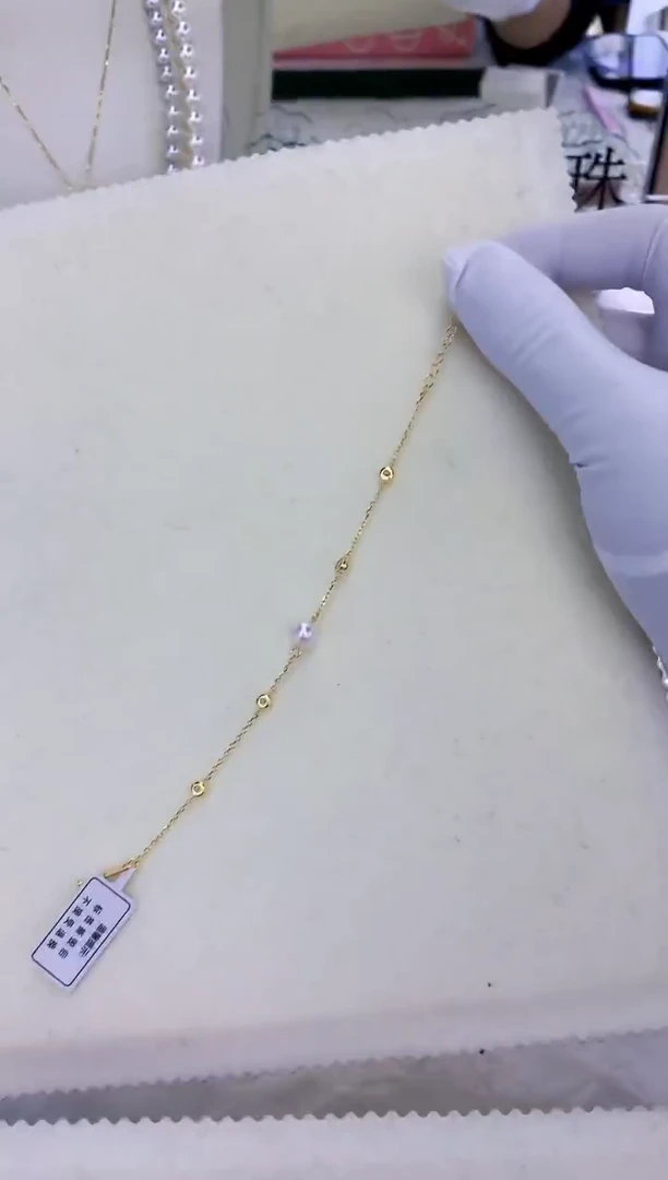 银S925镶嵌饰品海水珍珠设计款手链