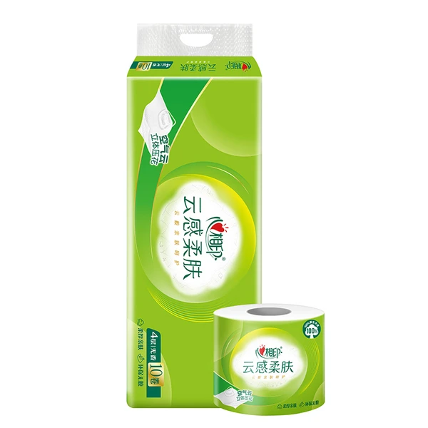 心相印云感系列立体压花有芯卷筒卫生纸4层 150g*10卷