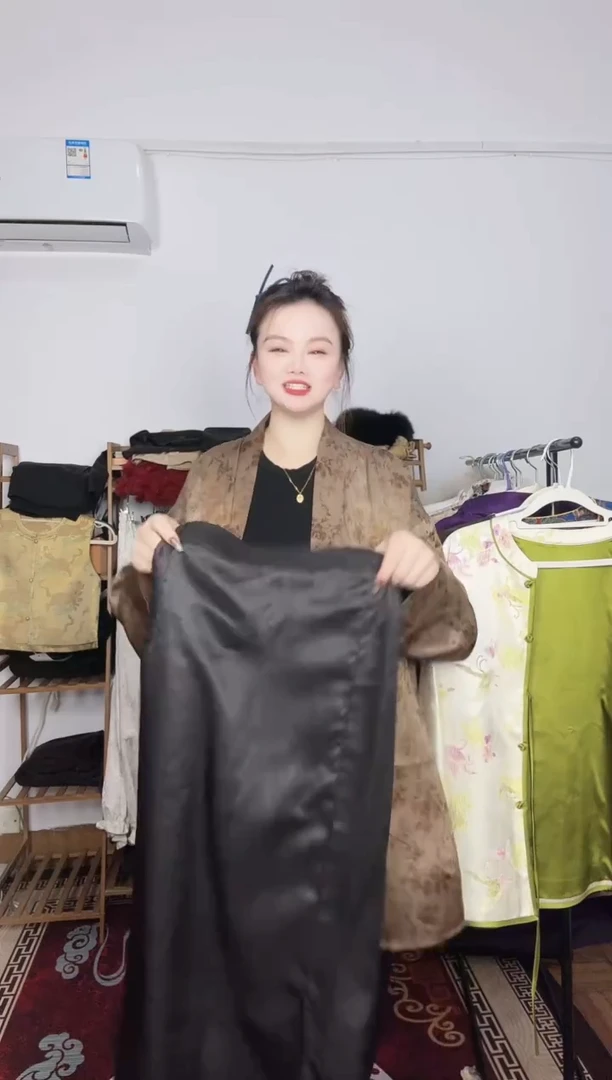 油皮子料100桑蚕丝裙子