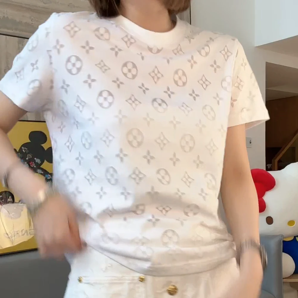 2025春夏烧花镂空圆领百搭短袖T恤