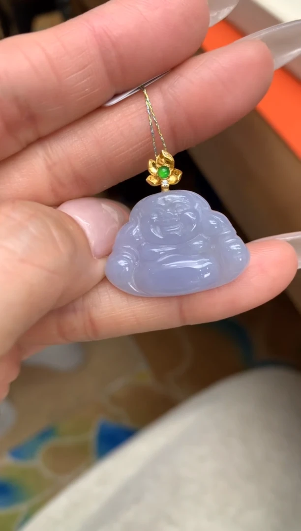 【闪购商品】翡翠颈饰18K金镶嵌佛公