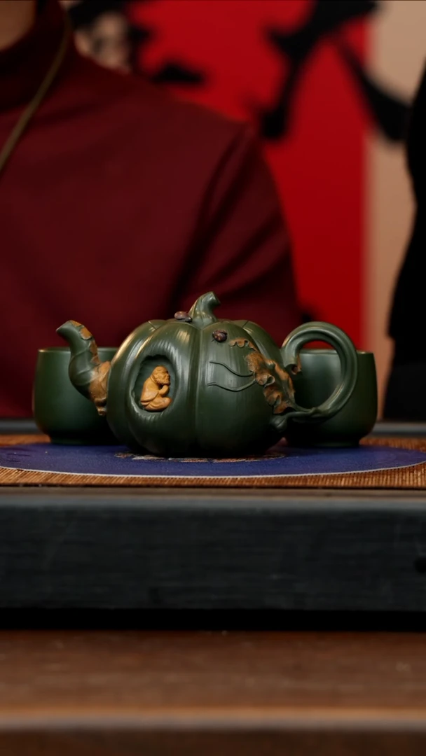 【闪购商品】紫砂茶壶CYL 绿泥 南瓜8