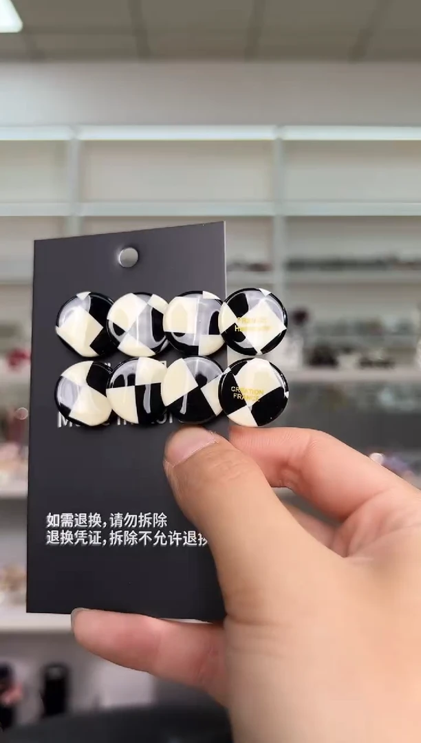 醋酸非金属韩国醋酸品牌发饰圆片鸭嘴边夹一对