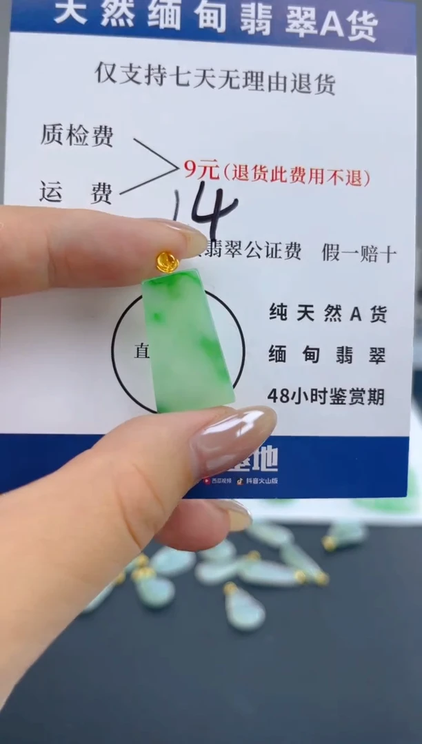 颈饰18K金镶嵌翡翠天然A货翡翠