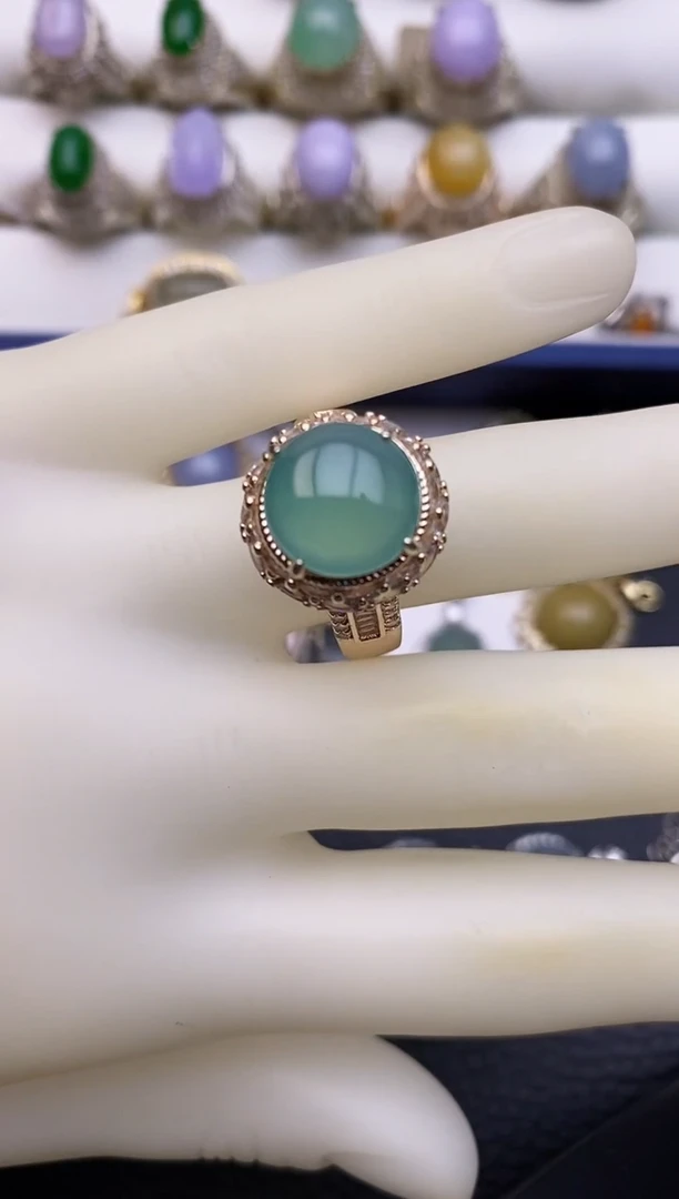 未镶嵌戒指翡翠铜托666