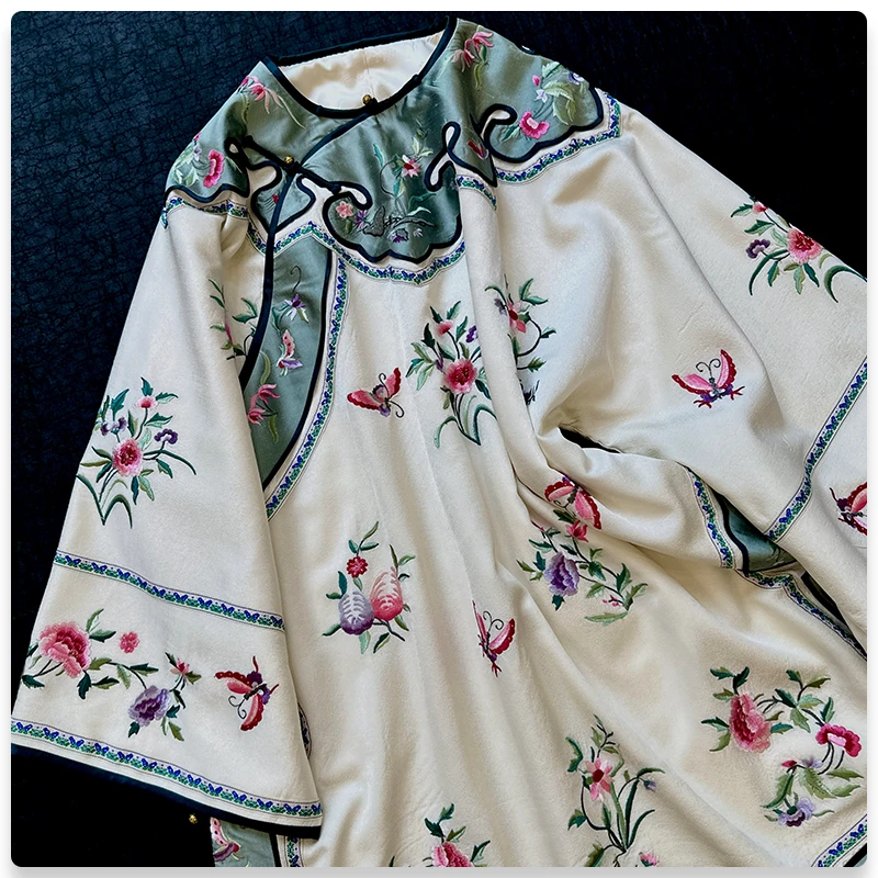 【锦绣云裳】原创国风新中式秋冬新款双宫茧手推绣棉衣LL90120