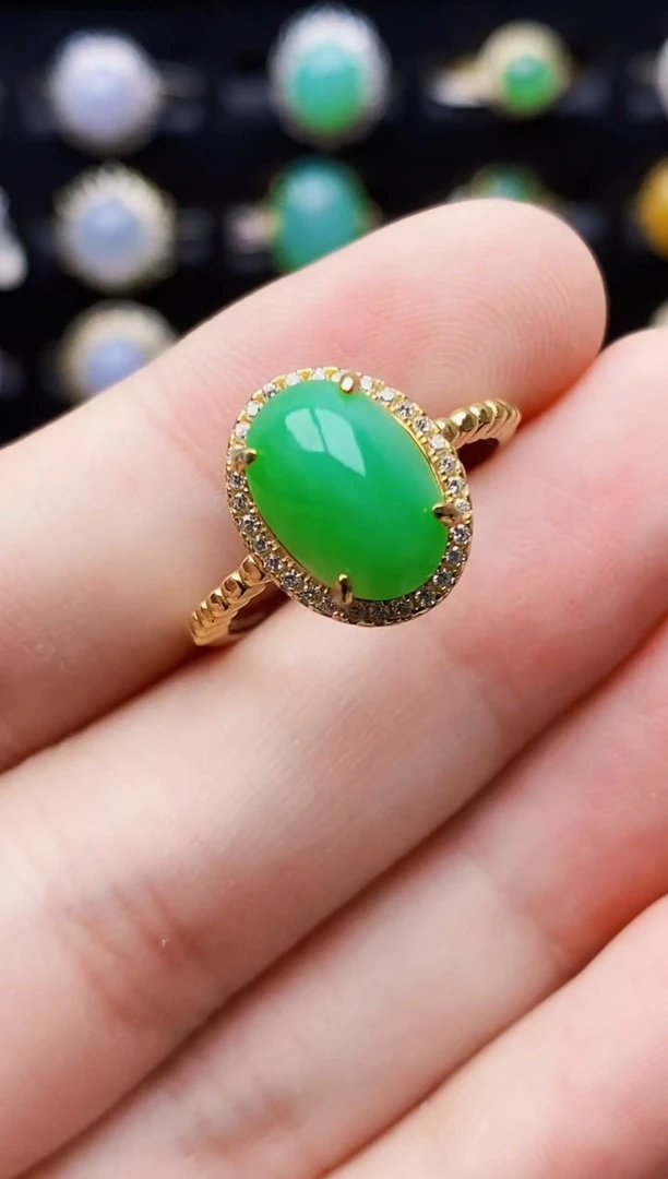 银S925镶嵌戒指翡翠6043