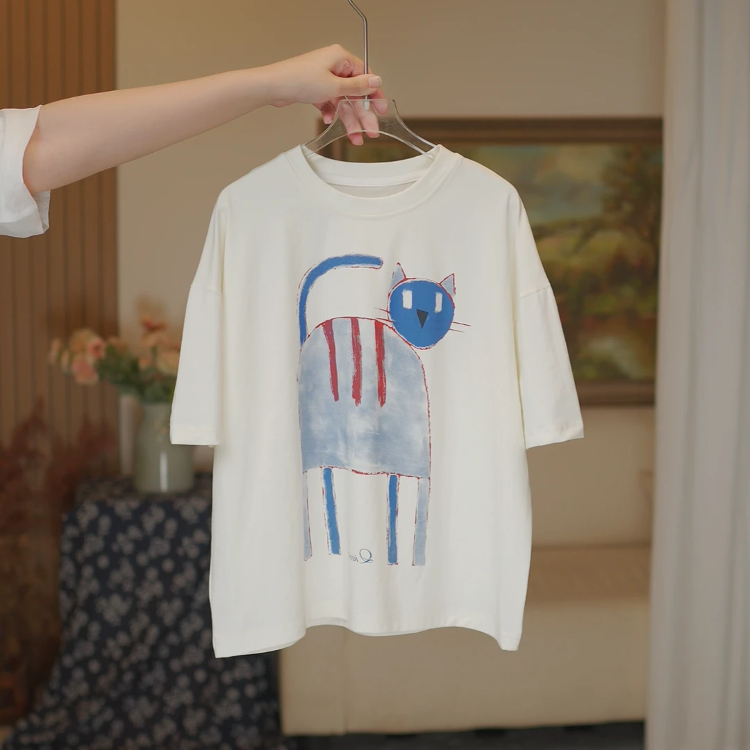 女童纯棉短袖T恤韩版休闲儿童中大童宽松小女孩百搭t时尚半袖上衣