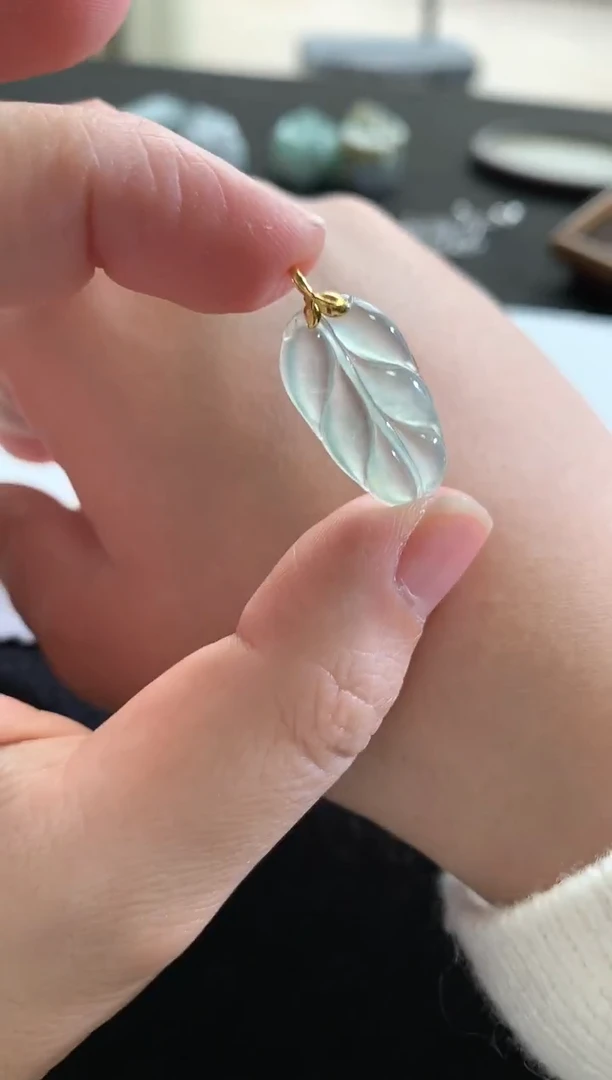 未镶嵌挂件翡翠叶子F1732-466