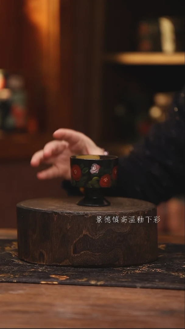 陶瓷景德镇高温釉下手绘陶瓷@L097@