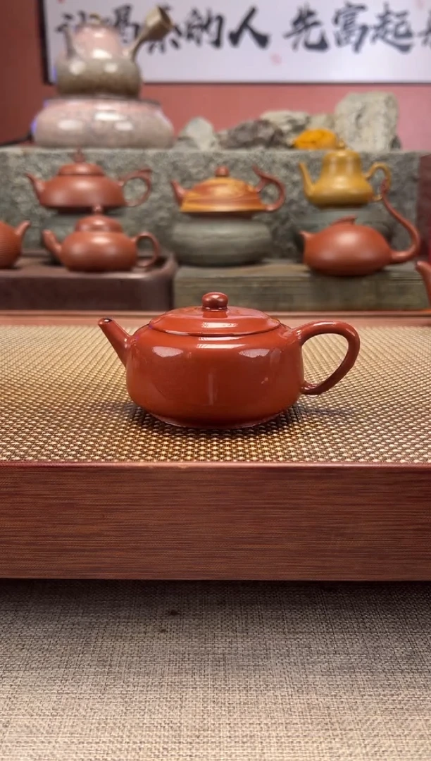 茶壶朱泥隐壶 全手工超薄胎 鱼籽朱泥 【送主人杯】