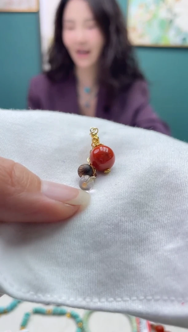 银S925镶嵌南红玛瑙珠宝奇石20