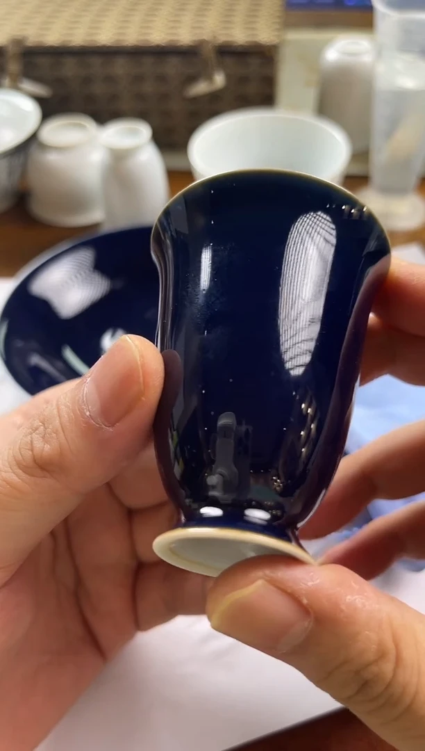 宝石蓝高铃铛闻香杯