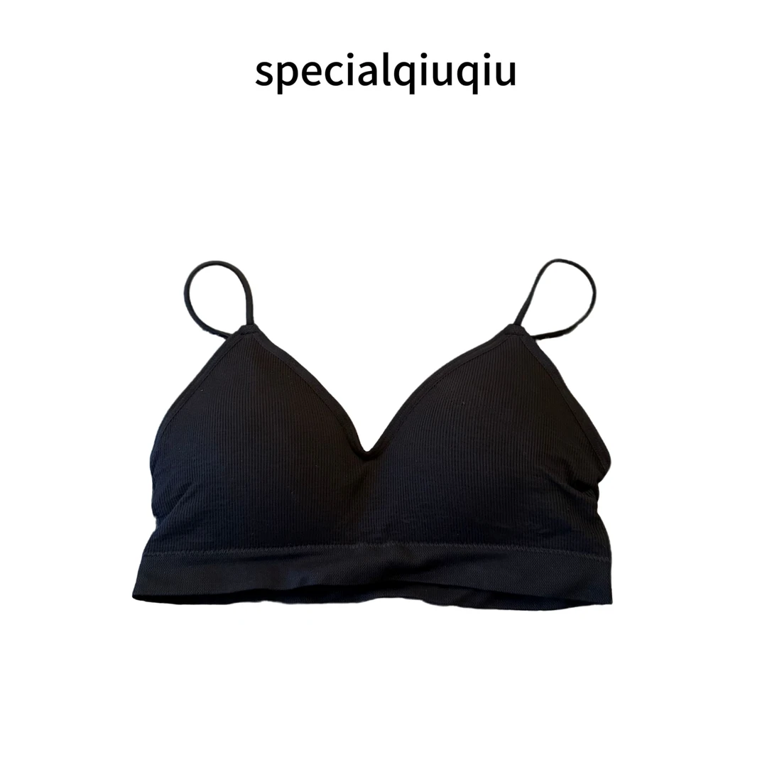Specialqiuqiu V领无痕内衣女款无钢圈抹胸吊带文胸背心百搭舒适