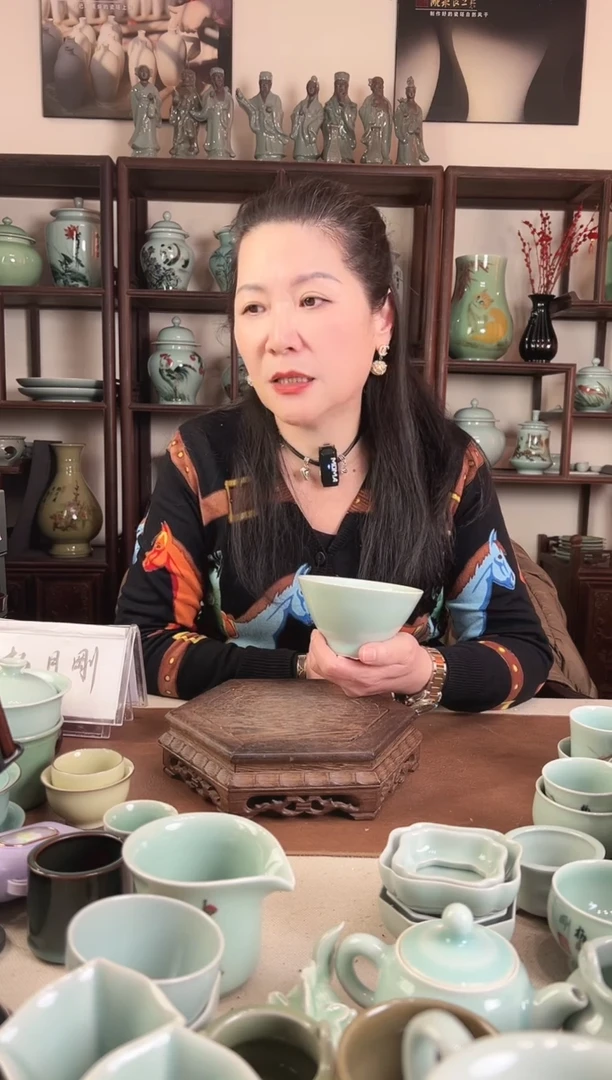 纯手工 粉青 斗笠碗