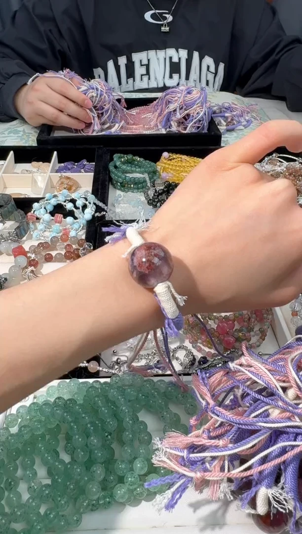 【闪购商品】水晶手链未镶嵌Y004紫钛幽灵编绳款