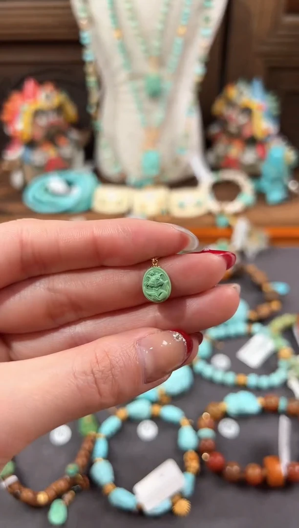 【闪购商品】绿松石提溜18K金镶嵌绿松石提溜