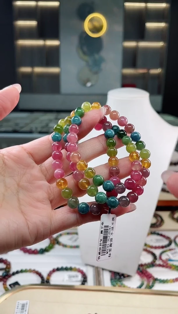 未镶嵌老矿碧玺三圈手串7mm+碧玺（多样性发一条）T